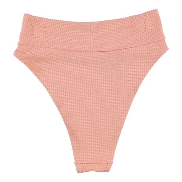 NWT! Aerie Cheeky Bikini Swim Bottom Waffle Print in Orange - Size Small - Picture 2 of 6